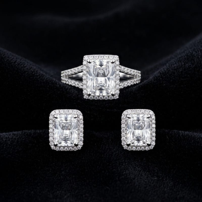 Anel Quadrado Cristal