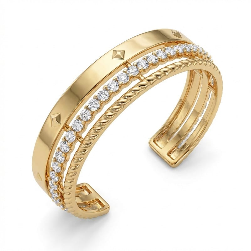 Bracelete Orgânico Duplo Gold