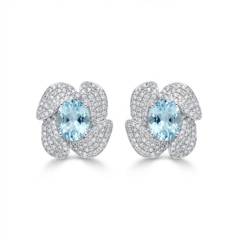 Brinco Flor Azul