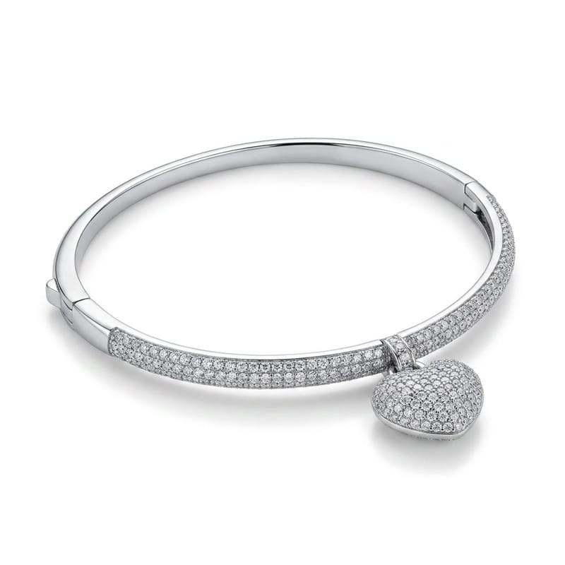 Bracelete Coração Ródio